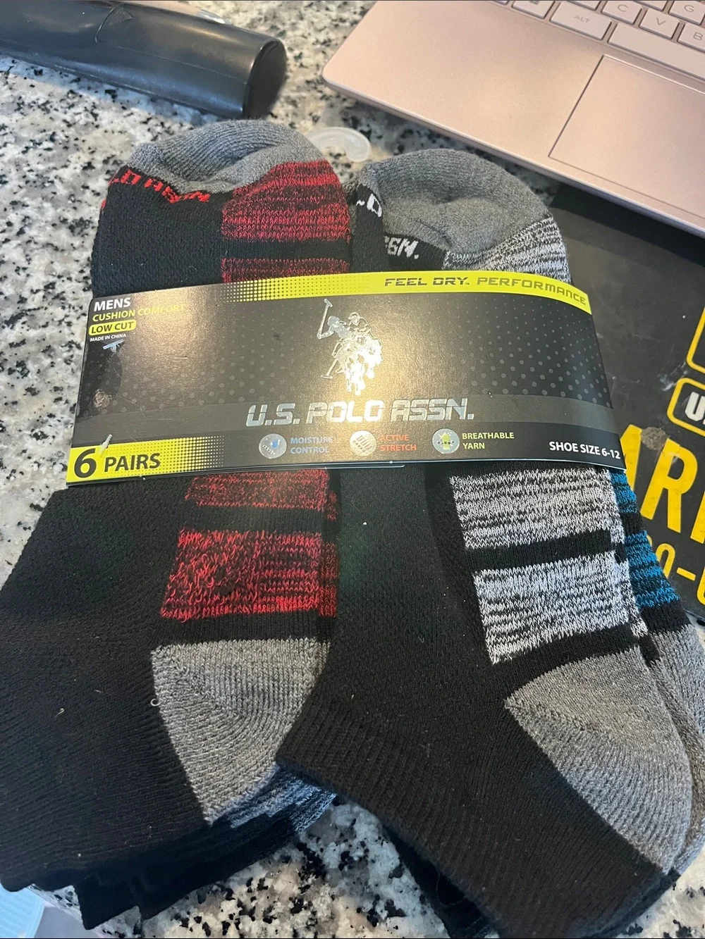 US Polo Assn. 6 pair socks
